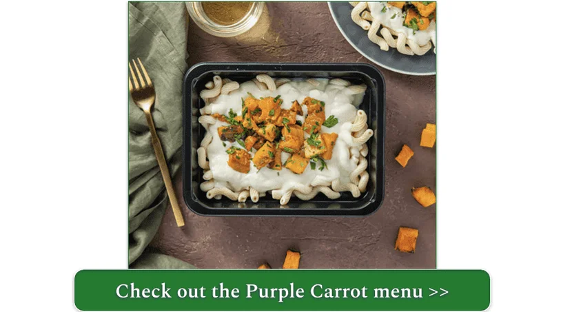 Purple Carrot's Mac N' Cheese with Cauliflower Cream & Herb Roasted Butternut Squash