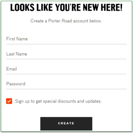 Enter your name and email and create a password