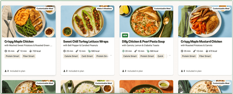 HelloFresh’s customization options are harder to find