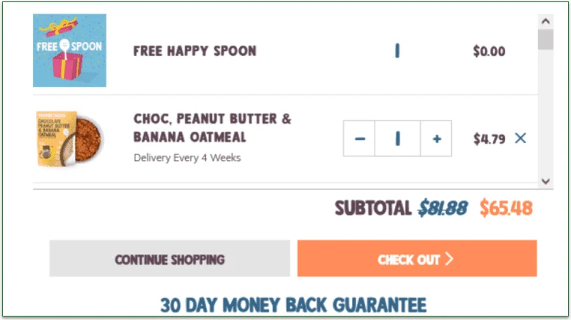 A Proper Good order (snippet) backed by a 30 day guarantee