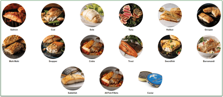 Omaha Steak's fish assortment