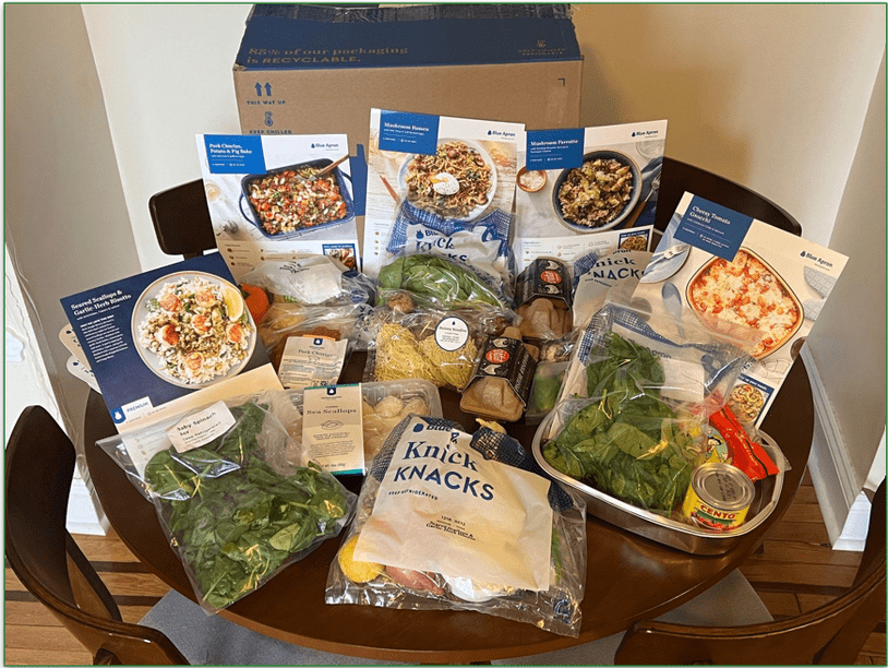 Unboxed Blue Apron delivery