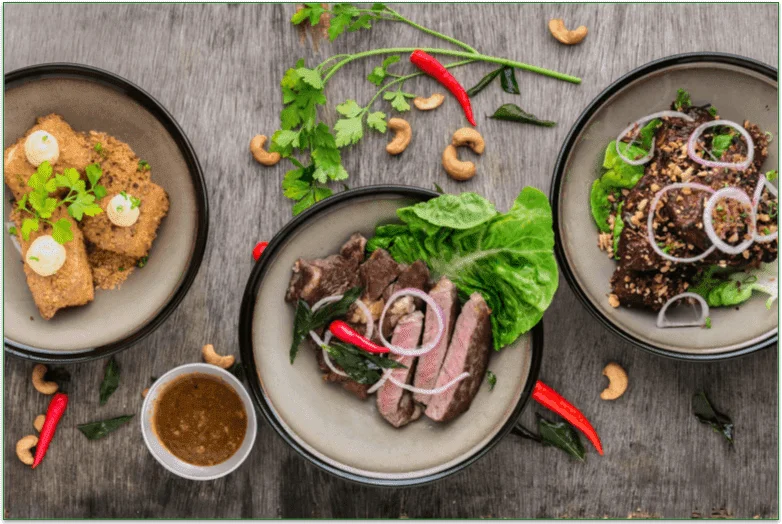 Plates featuring paleo/keto meals