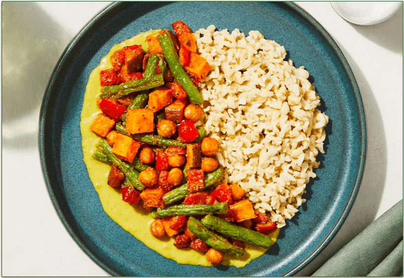 Factor's Thai Roasted Vegetable Green Curry with Coconut Lime Rice