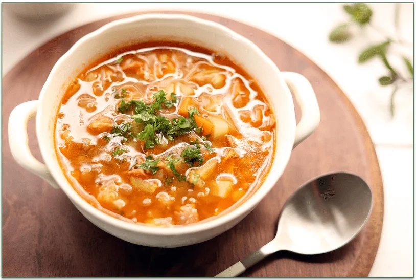 Bowl of vegetable soup