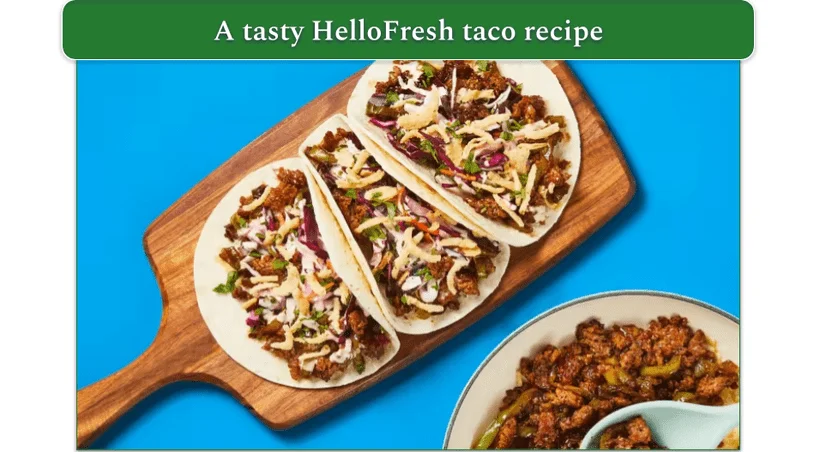 HelloFresh's One-Pan Turkey Stir-Fry Tacos dish