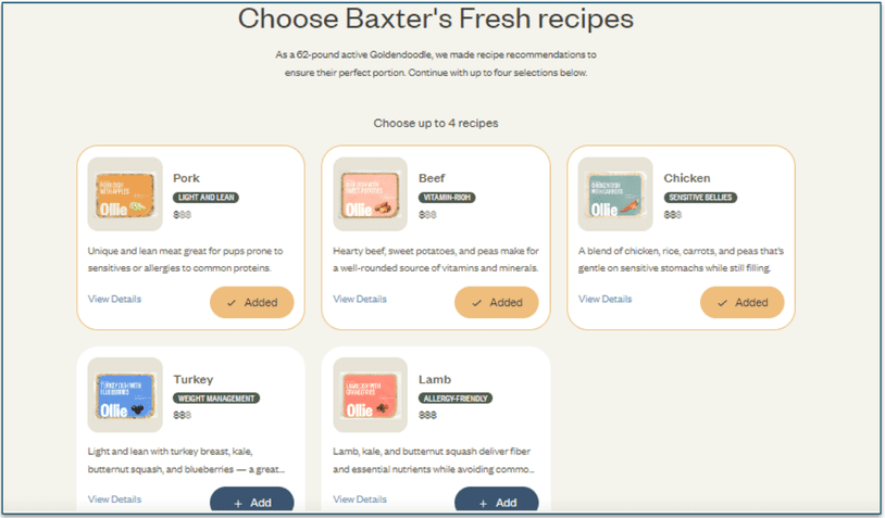 Deselect a selected option by clicking on Added