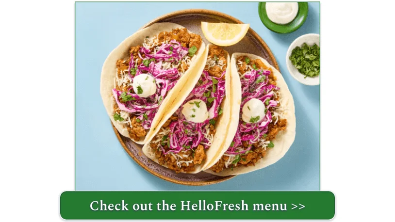 a plate of One-Pan Santa Fe Pork Tacos from hellofresh