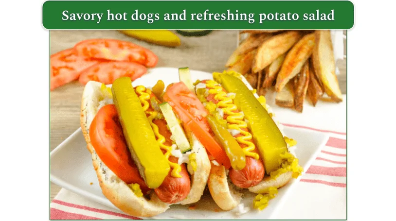 Home Chef's Stars and Stripes Chicago Dog dish