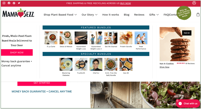 The selection of bundles on MamaSezz's website