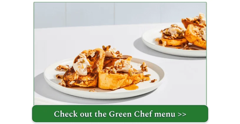 Green Chef's brunch option: French Toast with Cinnamon Crème Fraîche