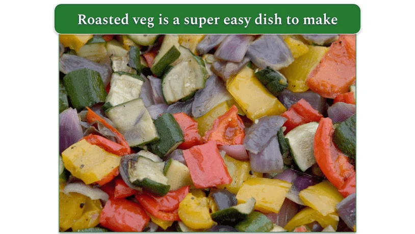 Tray of roasted vegetables