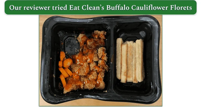 Eat Clean’s Buffalo Cauliflower Florets with Yucca Fries and Carrot Coins