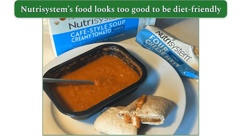 Nutrisystem’s tomato soup and four cheese melt