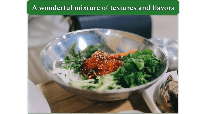 ingredients for bibimbap in a bowl