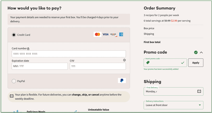 5: Enter your payment method