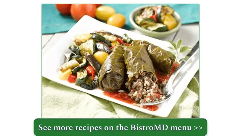 BistroMD's Stuffed Grape Leaves with Tomato Sauce