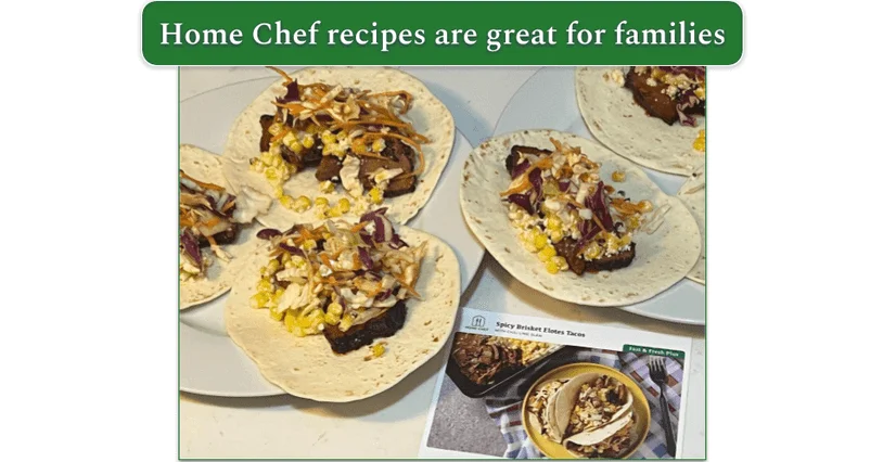 Home Chef’s Spicy Brisket Elotes Tacos