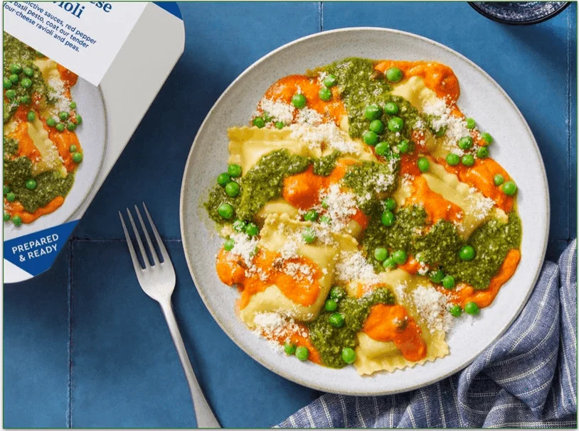 an image of blue apron's four-cheese ravioli