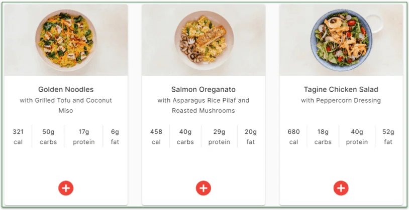 A few of The Good Kitchen meals