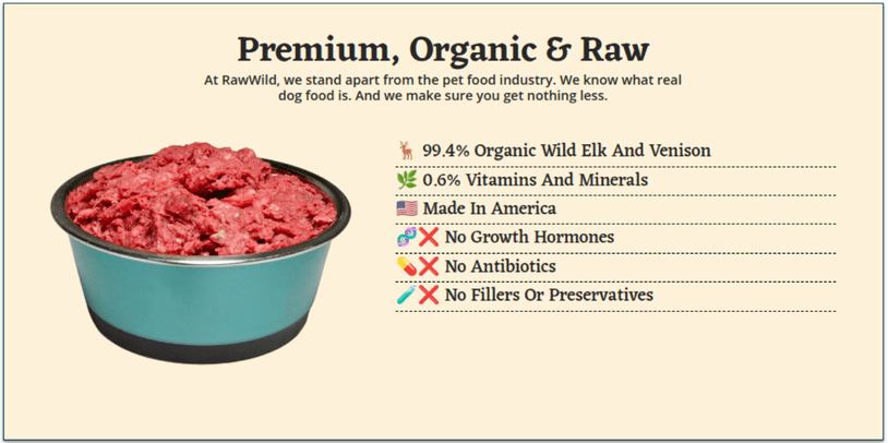 Raw Wild’s flagship recipe is almost pure meat