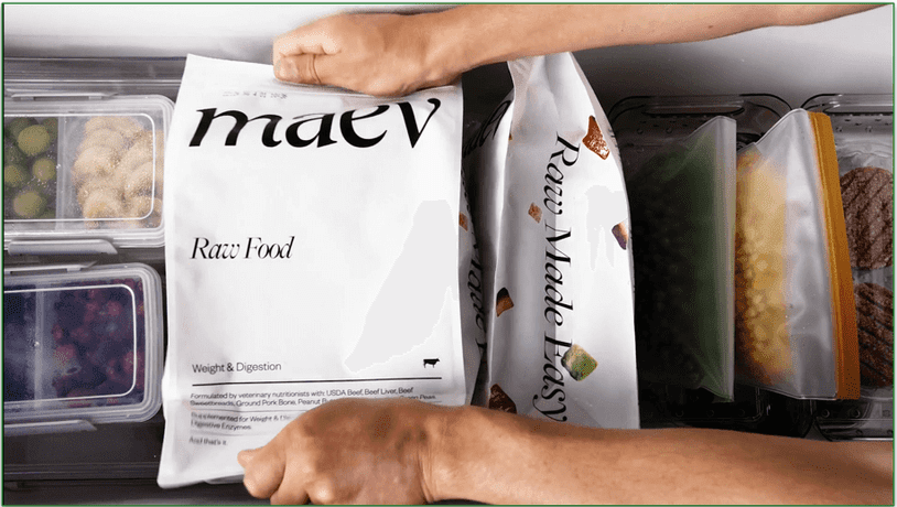 Maev is stored in the freezer and served frozen