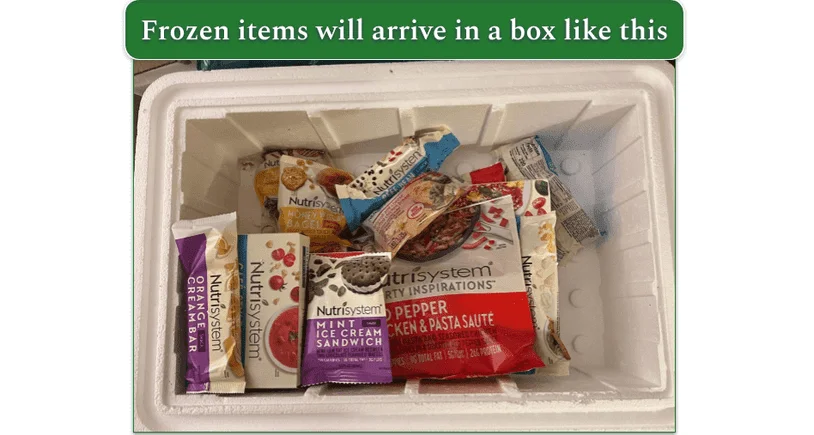 Image of our reviewers Nutrisystem delivery of frozen items