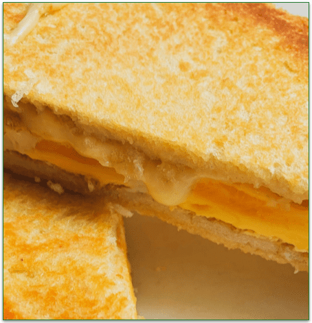  A Grilled Cheese Sandwich cut in half