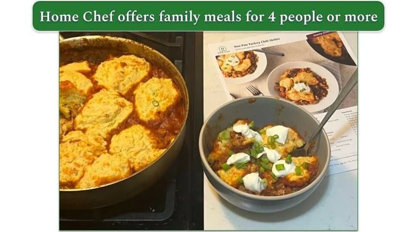 Image of one of HomeChef's Family Meal recipes, cooked and ready to be enjoyed