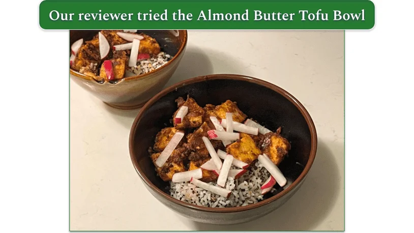 Purple Carrot’s Almond Butter tofu bowl