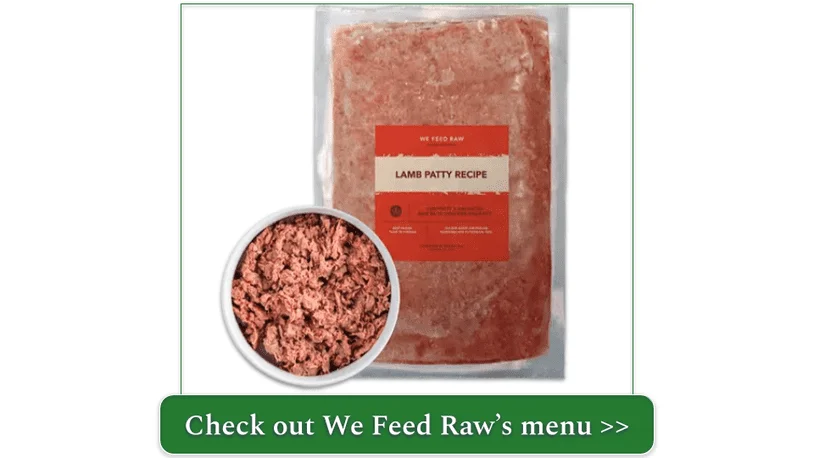 We Feed Raw's 5 lb Lamb Patty Recipe: Balanced Raw Lamb Dog Food.