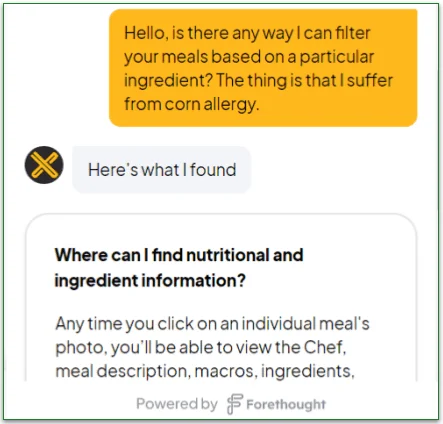 customers communicate with the bot in live chat