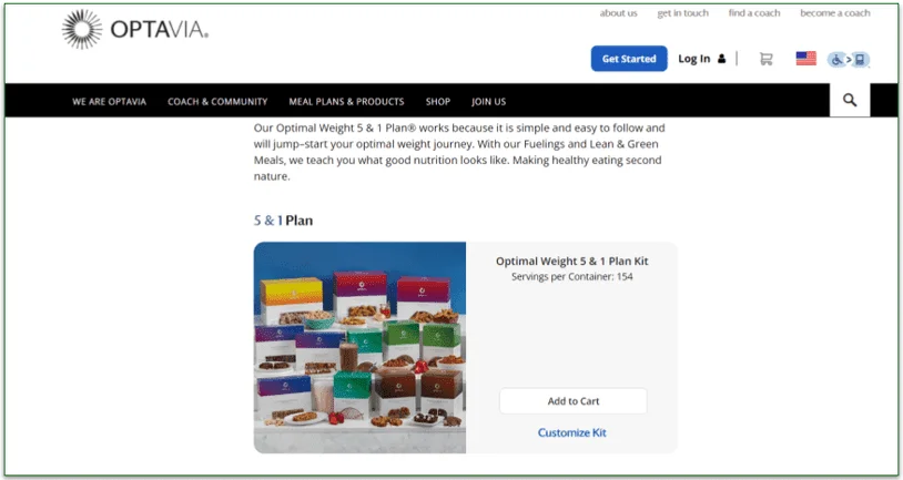 Optimal Weight 5 & 1 plan ready to add to cart