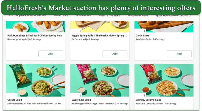 The HelloFresh Market section