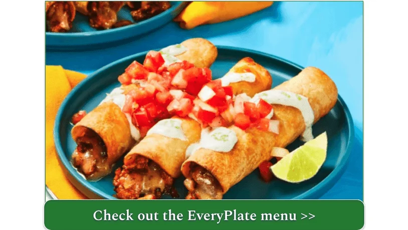 a screenshot of everyplate's southwest pork flautas