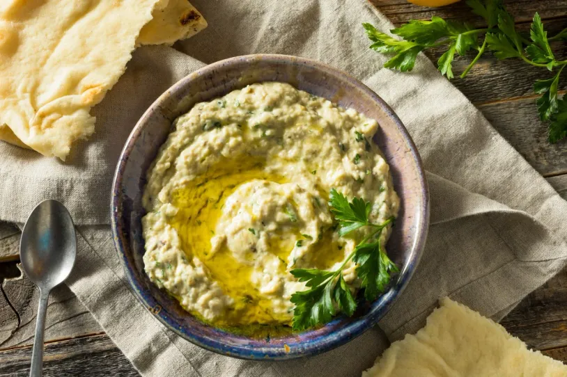 Baba ganoush in a bowl