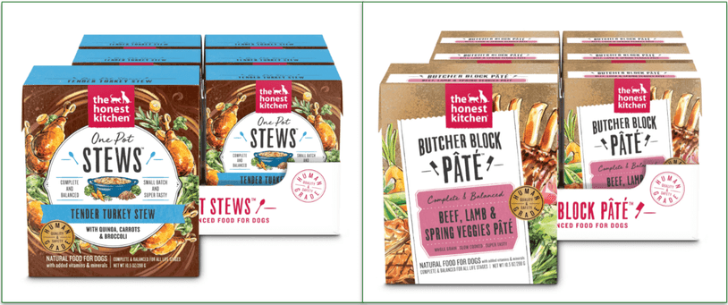 Images of The Honest Kitchen’s stews and pate options