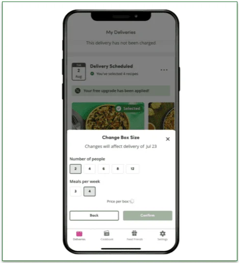 Green Chef's mobile app