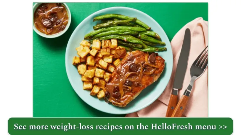 HelloFresh's Pork Chops in Cranberry Shallot Sauce