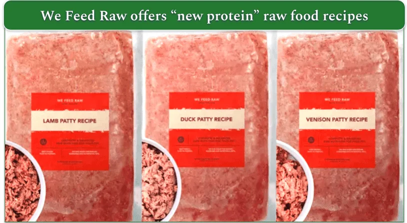 We Feed Raw's Lamb, Duck, and Venison Patty Recipes
