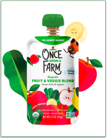 Once Upon a Farm has many organic Fruit & Veggie Blends