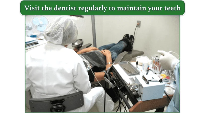 Person having a dental checkup