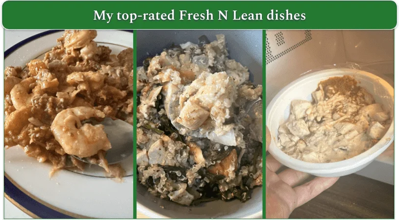 3 photographs of Fresh N Lean meals