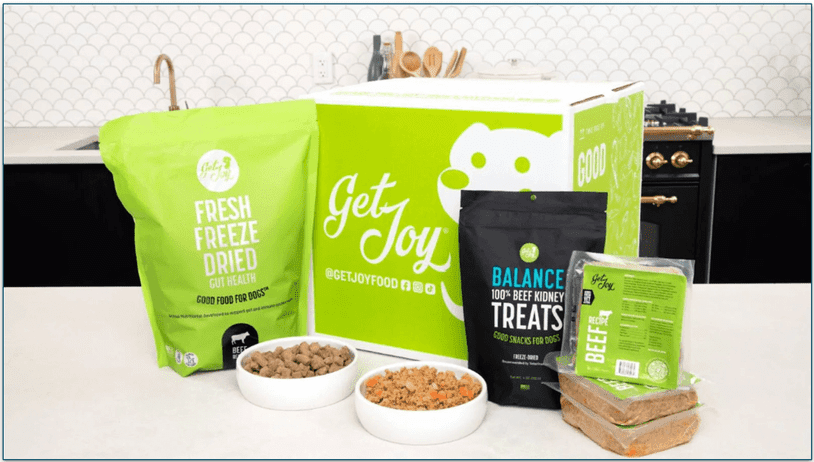 Get Joy's delivery box and a selection of meals in packaging