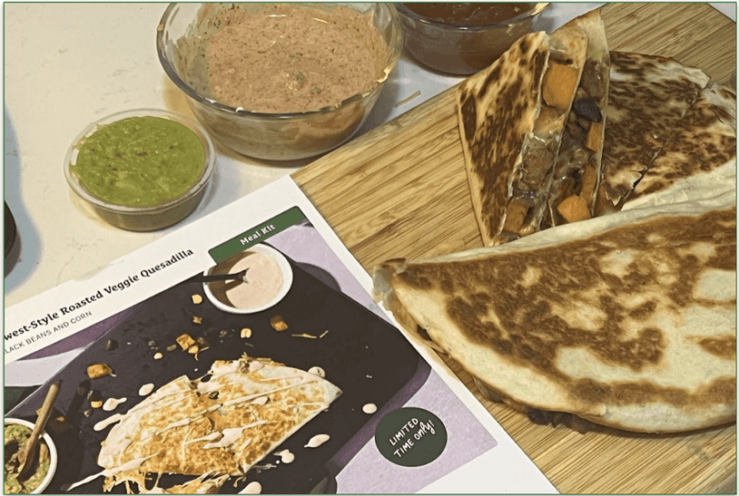 The Quesadilla meal kit was pretty easy to prepare
