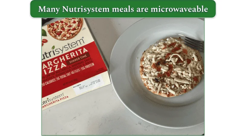 Nutrisystem’s Margherita Pizza on a plate