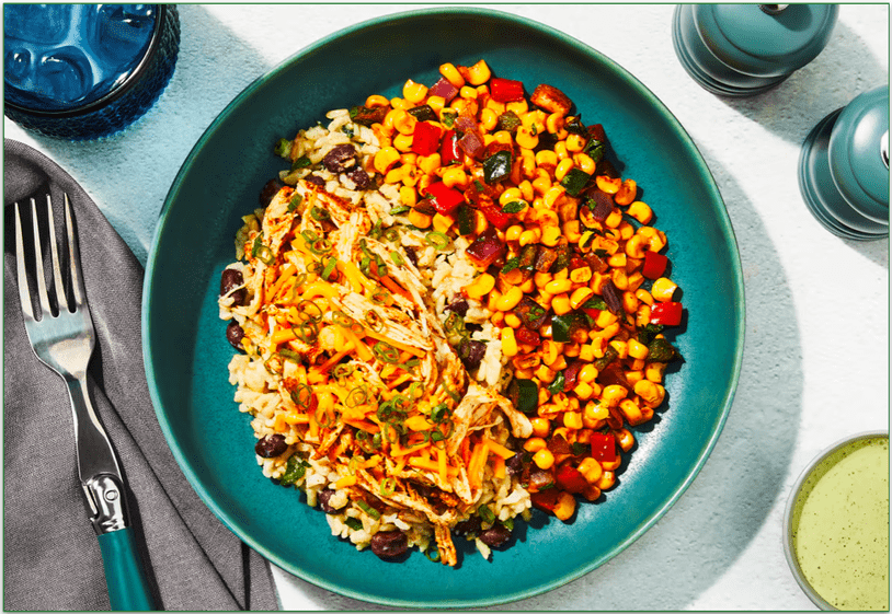 a screenshot of factor75.com's Shredded Chicken Taco Bowl