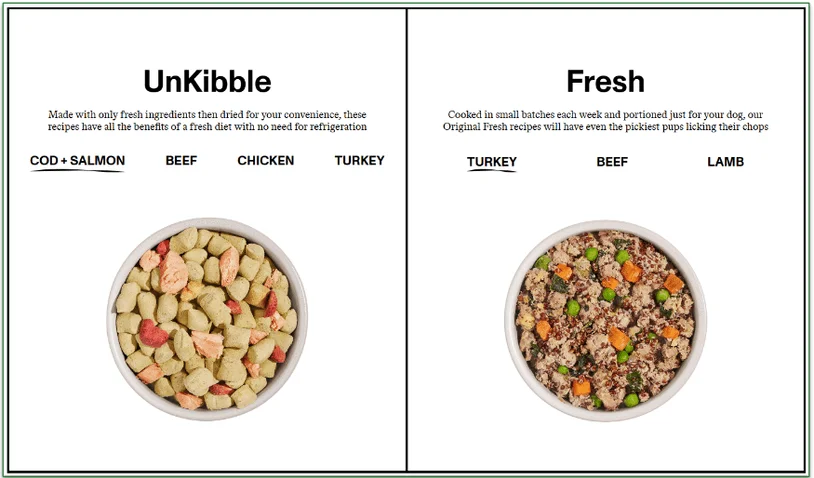 All of Spot & Tango's fresh and UnKibble recipes