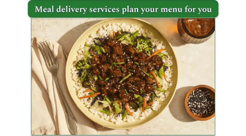 Green Chef's Tamari Turkey & Broccoli Bowl dish