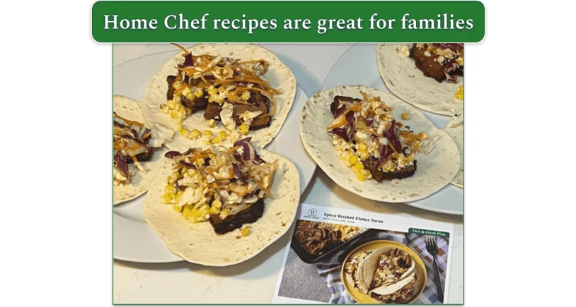 Home Chef’s Spicy Brisket Elotes Tacos